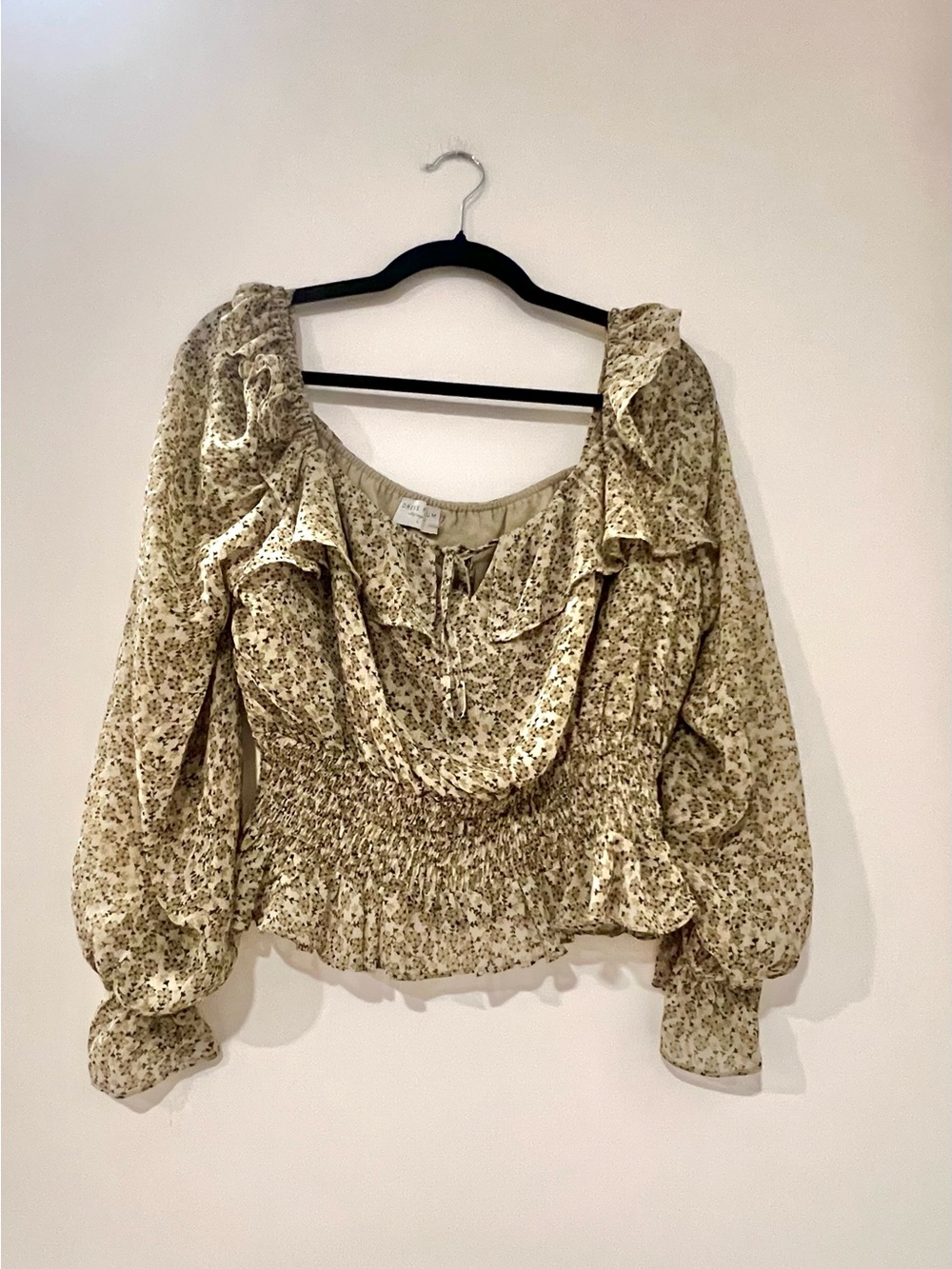 Dress Forum Floral Smocked Ruffle Peasant Top